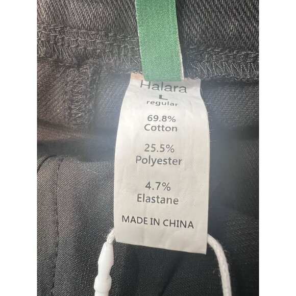 Halara Flex High Waisted Casual Boyfriend Jeans Large Black Straight Leg Pockets - Picture 7 of 10